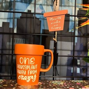 New Plant Lady Set: Coffee Planter Mug & Hanging Sign Decor